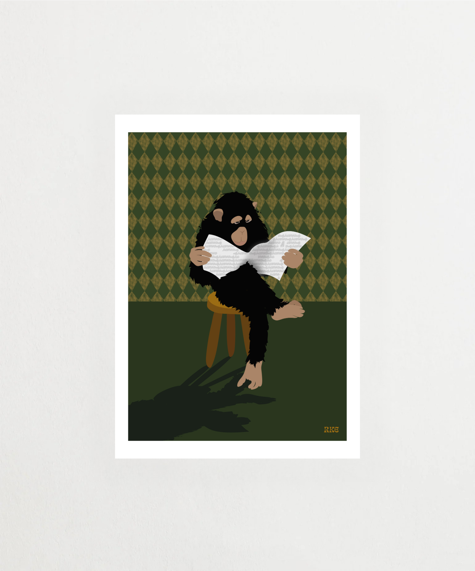 Monkey Poster | Animal Illustration FrenzyFrame