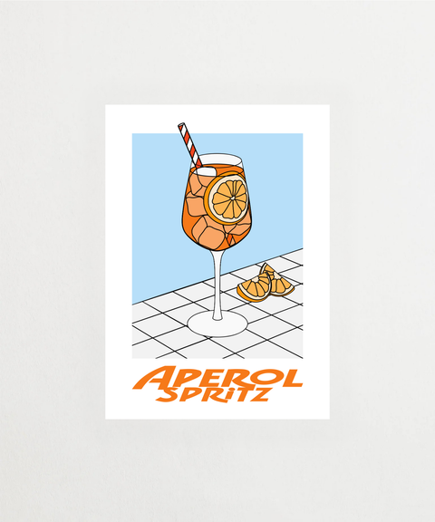 Aperol Spritz poster med illustration av cocktail – FrenzyFrame