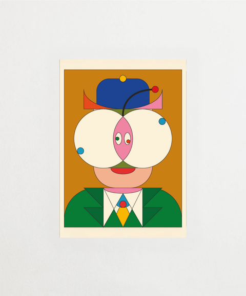 Apple Face poster med illustrativt motiv – FrenzyFrame