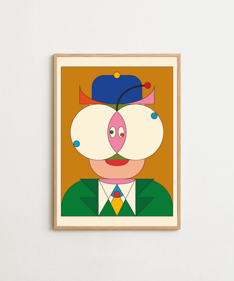 Apple Face poster visad med valfri ram – FrenzyFrame