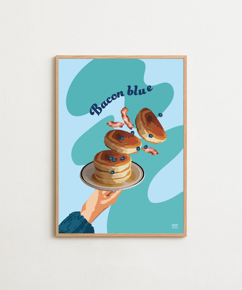 Bacon Blue poster visad med valfri ram – FrenzyFrame