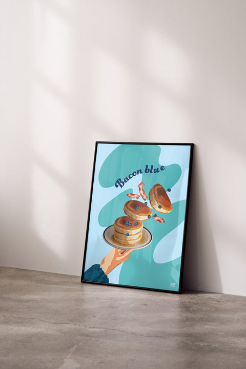 Bacon Blue poster visad med valfri ram – FrenzyFrame