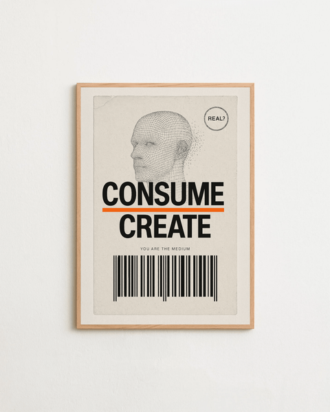 Barcoded Mind poster visad med valfri ram – FrenzyFrame