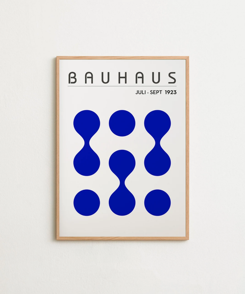 Bauhaus Blue Construct poster visad med valfri ram – FrenzyFrame