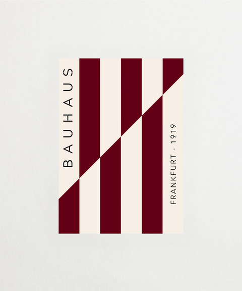 Bauhaus Stripes poster med geometriska streck och färger – FrenzyFrame