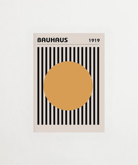 Bauhaus Sun poster med geometrisk solmotiv – FrenzyFrame