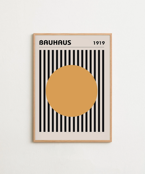 Bauhaus Sun poster displayed with frame option – FrenzyFrame