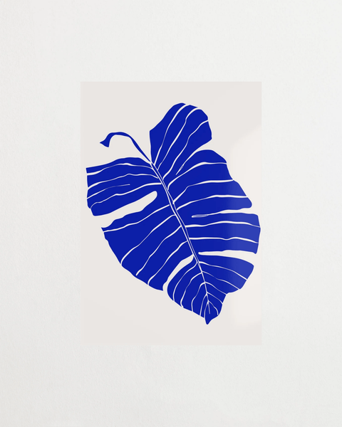 Blue Leaf Energy poster med blå bladverk – FrenzyFrame