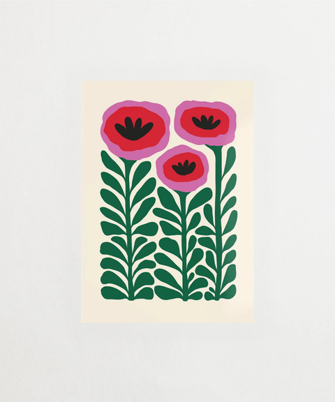 Bold Bloom poster med blomstermotiv – FrenzyFrame