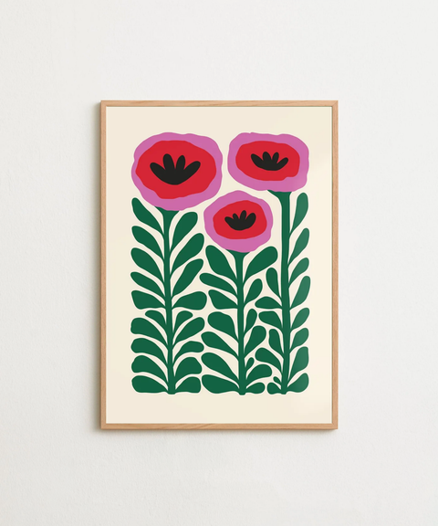 Bold Bloom poster visad med valfri ram – FrenzyFrame
