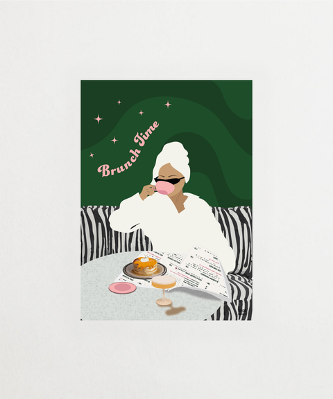 Brunch Time poster med illustration av brunchtid – FrenzyFrame