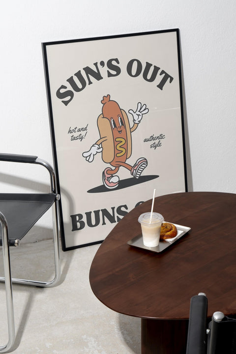 Buns Out poster visad med valfri ram – FrenzyFrame