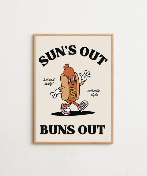 Buns Out poster visad med valfri ram – FrenzyFrame