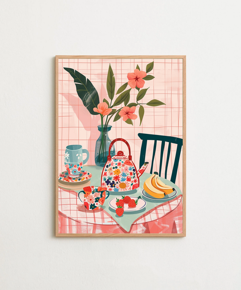 Café de Couleur poster visad med ram som tillval – FrenzyFrame