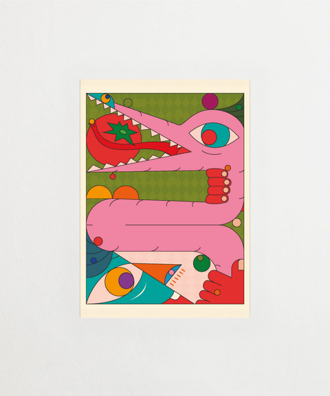 Catch Crocodiles poster visad med ram som tillval – FrenzyFrame