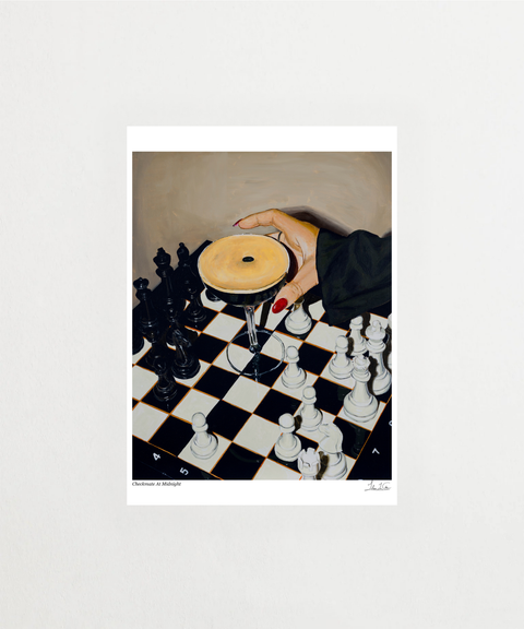 Checkmate at Midnight poster med schackmotiv – FrenzyFrame