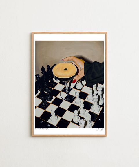 Checkmate at Midnight poster visad med valfri ram – FrenzyFrame