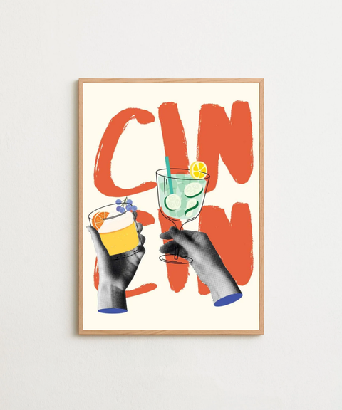 Cin Cin Club poster visad med valfri ram – FrenzyFrame
