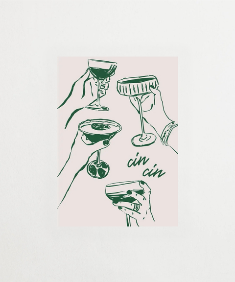 Cin Cin Green poster med grönt motiv – FrenzyFrame