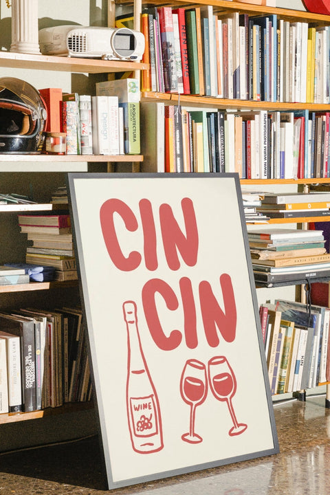 Cin Cin Rosso poster visad med ram som tillval – FrenzyFrame