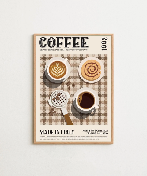 Coffee Moments poster visad med ram som tillval – FrenzyFrame