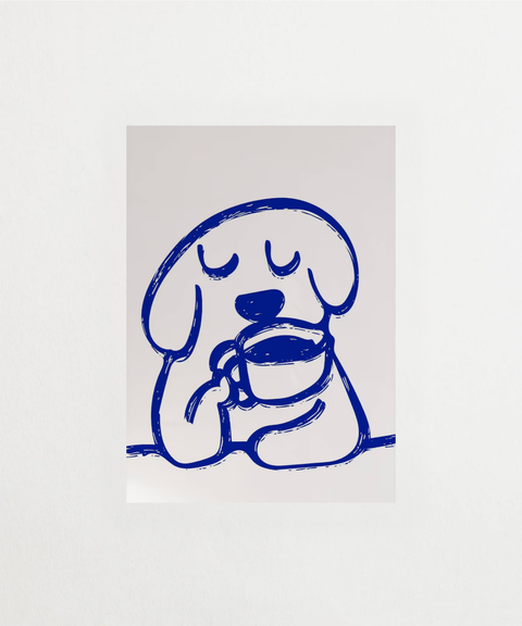 Coffee Pup poster med söt hundmotiv – FrenzyFrame