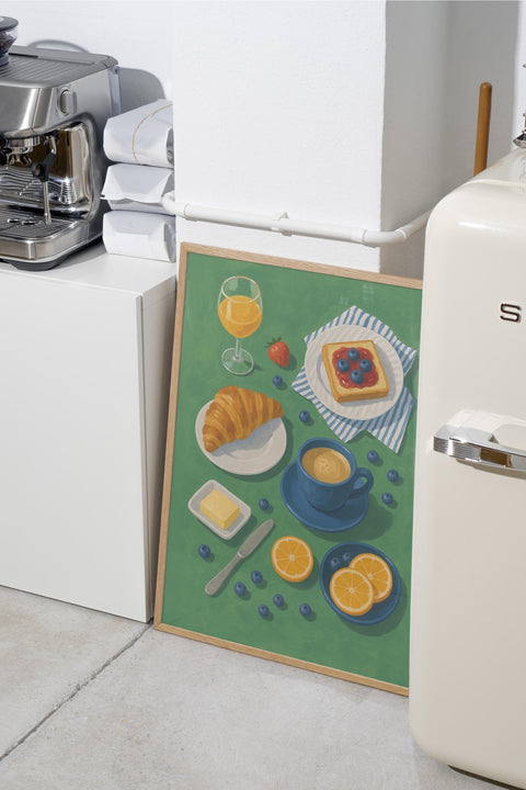 Crème de la Croissant poster visad på vägg med valfri ram – FrenzyFrame