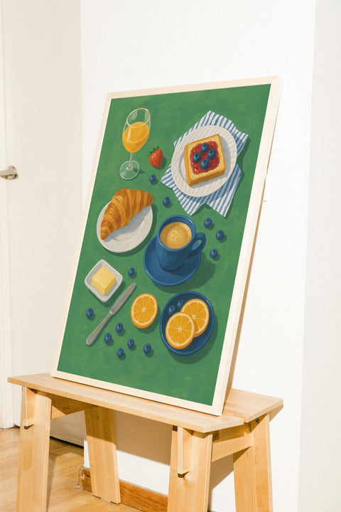 Crème de la Croissant poster visad med ram som tillval – FrenzyFrame