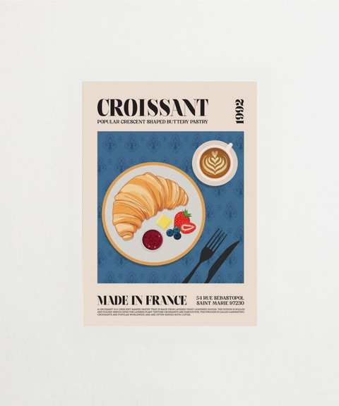 Croissant à Paris poster med parisisk motiv – FrenzyFrame