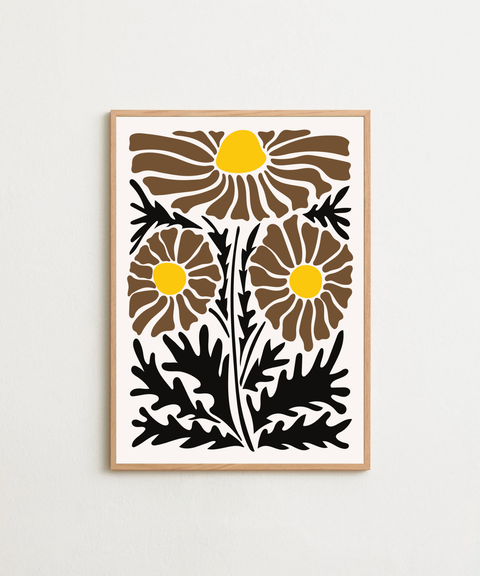 Daisy Groove poster visad med ram som tillval i miljö – FrenzyFrame
