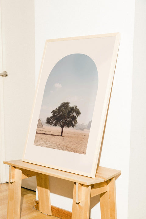 Desert Soul poster visad med ram som tillval i miljö – FrenzyFrame