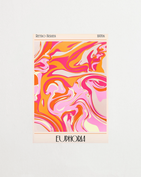 Euphoria '70 vintage poster med retro 70-tals design – FrenzyFrame