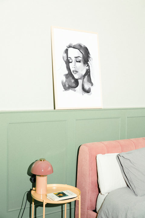 Feminity poster i miljö visad med ram som tillval – FrenzyFrame