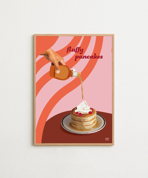 Fluffy Pancakes poster visad med ram som tillval – FrenzyFrame