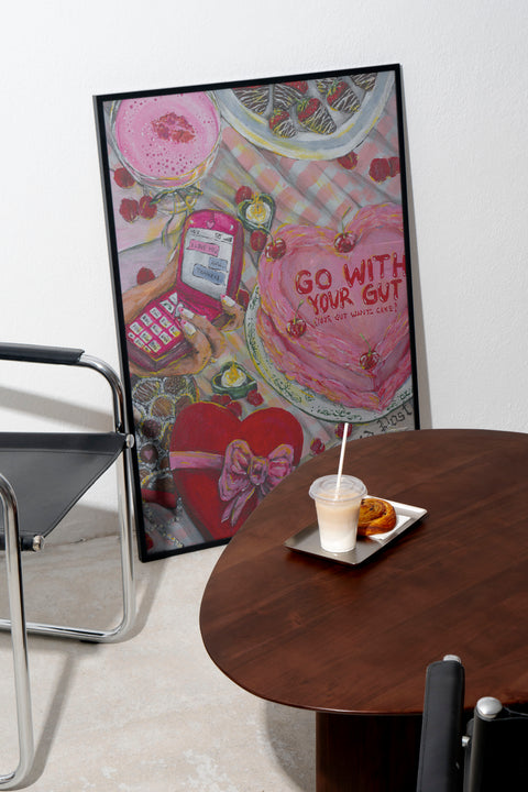 Go With Your Gut poster visad med valfri ram – FrenzyFrame