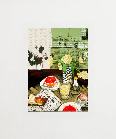 God Morgon poster med inspirerande textmotiv – FrenzyFrame