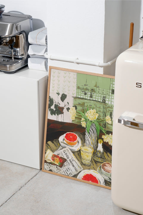 God Morgon poster visad med valfri ram – FrenzyFrame
