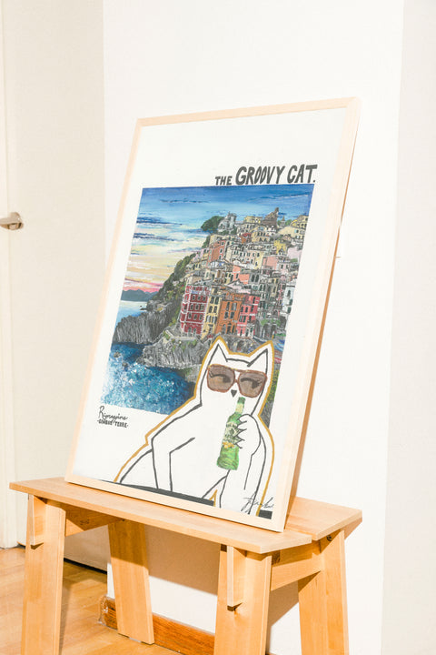 Groovy Riomaggiore poster visad med valfri ram – FrenzyFrame