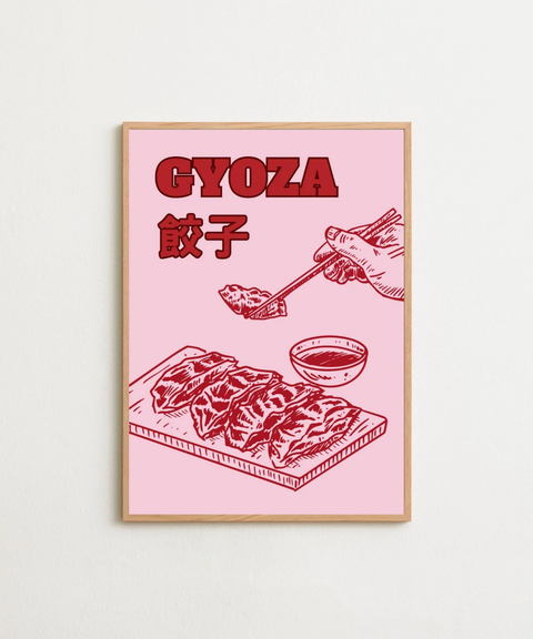 Gyoza poster visad med ram som tillval – FrenzyFrame