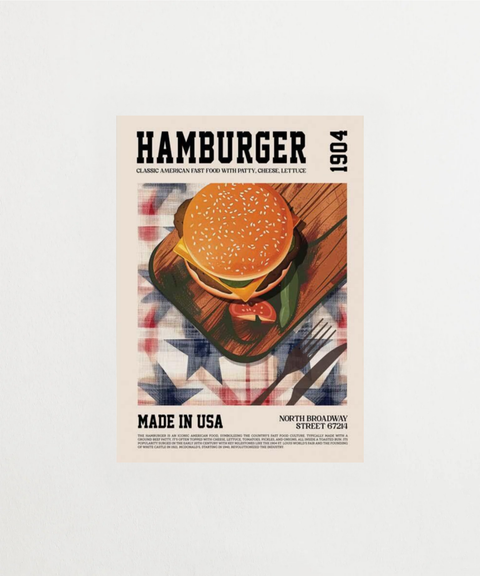 Hamburger 1904 poster med vintage illustration – FrenzyFrame