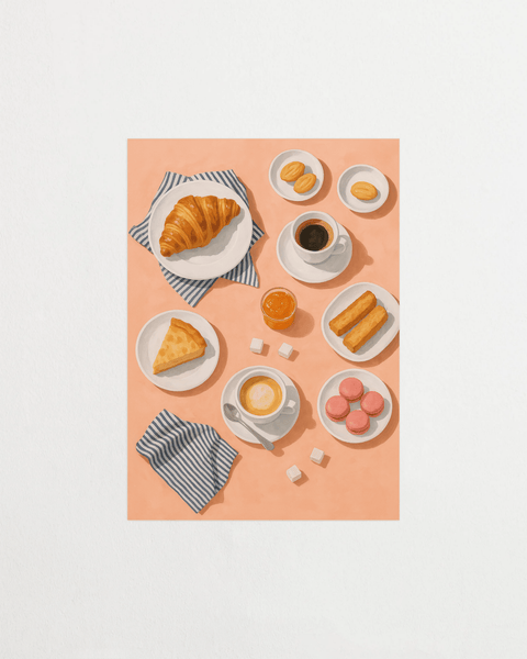 Le Petit Brunch poster med illustration – FrenzyFrame