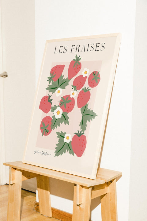 Les Fraises poster visad med ram som tillval – FrenzyFrame