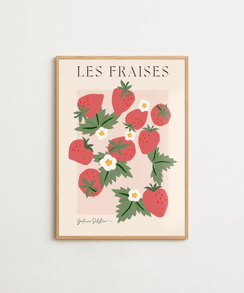 Les Fraises poster visad med ram som tillval – FrenzyFrame