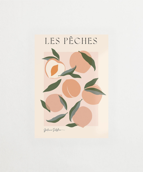 Les Peches poster med fruktmotiv – FrenzyFrame