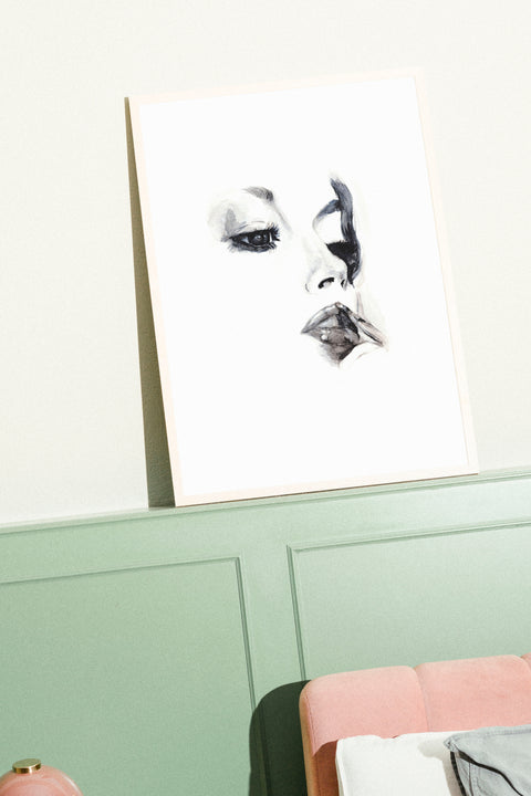 Makeup poster visad med ram som tillval i heminteriör – FrenzyFrame