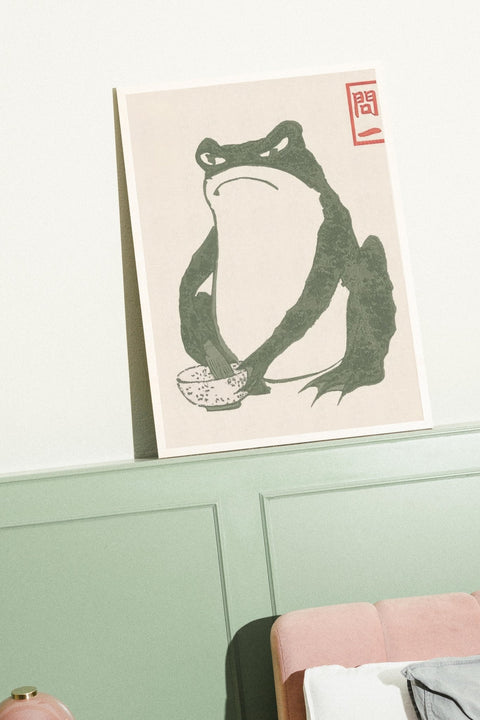 Matsumoto Hoji Hungry Frog poster visad med ram som tillval – FrenzyFrame