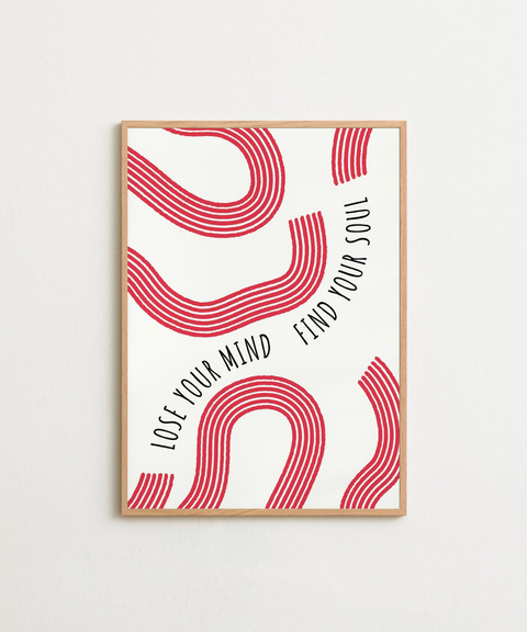 Mind Lost, Soul Found poster med valfri ram i modernt hem – FrenzyFrame