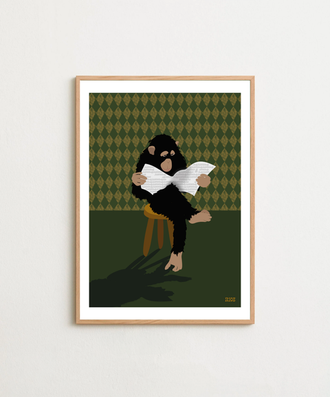 Monkey poster visad med valfri ram – FrenzyFrame