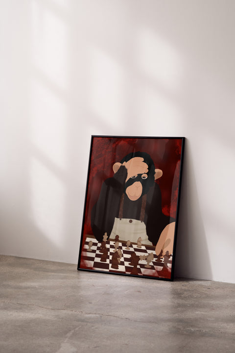 Monkey Schack matt poster visad med ram som tillval – FrenzyFrame