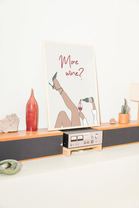 More Wine? poster visad med valfri ram – FrenzyFrame